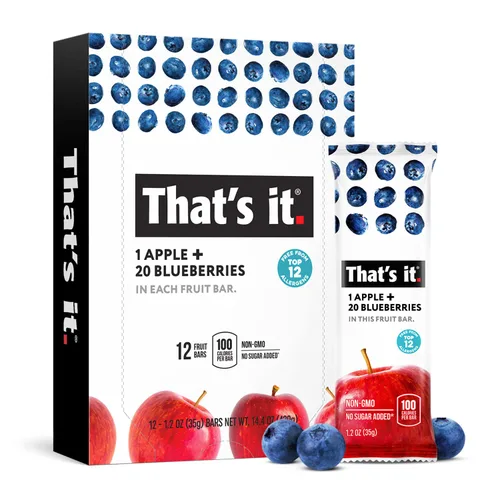 Miniatura 11 de That's it - Barra de fruta real 100% natural de manzana + plátano, el mejor aperitivo vegano con alto contenido de fibra, sin gluten, paleo