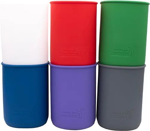 Miniatura 5 de Paquete de 2 fundas de silicona de medio galón gris carbón de 64 onzas para proteger tarros Mason Mason Jar Lifestyle