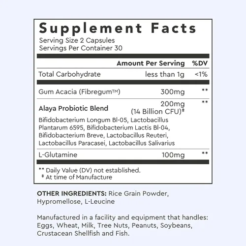 Miniatura 5 de Alaya Naturals Advanced Synbiotic - Probiótico + Prebiótico - Suplemento probiótico de liberación retardada de 14 mil millones de UFC
