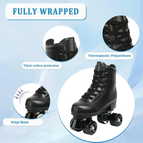 Miniatura 3 de Jessie - Patines de piel sintética ajustables de cuatro ruedas de alta calidad para mujeres, hombres, niños y niñas - Interior y exterior Rueda