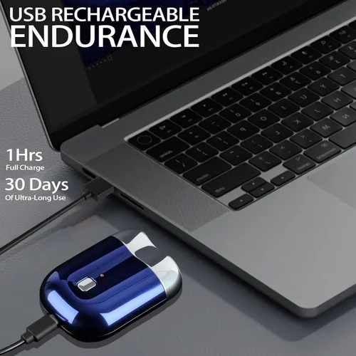 Miniatura 7 de Nueva mini afeitadora eléctrica para hombres, afeitadora de doble cabeza de bolsillo, afeitadora portátil para hombres, afeitadora eléctrica Azul