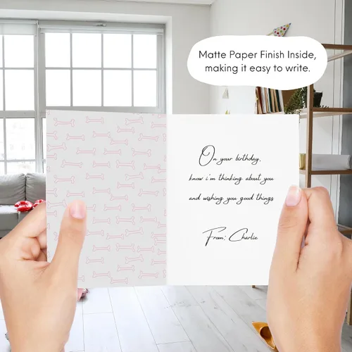 Miniatura 4 de Tarjeta de aniversario y cumpleaños divertida – Tarjeta de felicitación con juego de palabras, en blanco por dentro, linda y perfecta para parejas