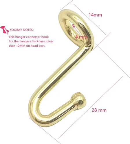 Miniatura 6 de Percha para ropa, 72 unidades, ganchos de metal dorado, ganchos extensores, mini ganchos en cascada