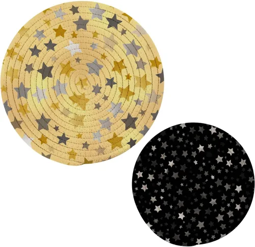 Miniatura 21 de Salvamanteles para platos calientes, ollas y sartenes, 2 soportes para ollas, resistentes al calor, de algodón, redondos, para encimera de cocina