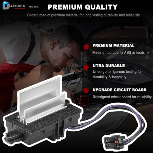 Miniatura 4 de Módulo de control de ventilador AC Resistencia del motor del ventilador para 2003-2007 Chevy Silverado Avalanche Suburban Tahoe, GMC Envoy Sierra