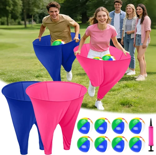 Juego de pantalones de abuelita para patio, pantalones gigantes de abuelita, juego al aire libre, incluye pelotas hinchables y bombas de aire,