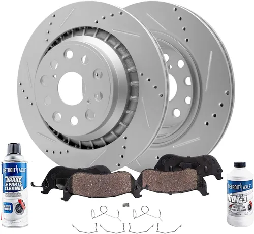 Miniatura 19 de Detroit Axle - Kit de freno trasero para Toyota Camry 2012-2017, Avalon Lexus ES300h ES350 2013-2018, repuesto de pastillas de freno de cerámica