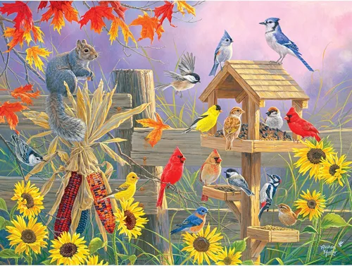 RoseArt - Abraham Hunter - Autumn Gathering - Rompecabezas de 1000 piezas para adultos