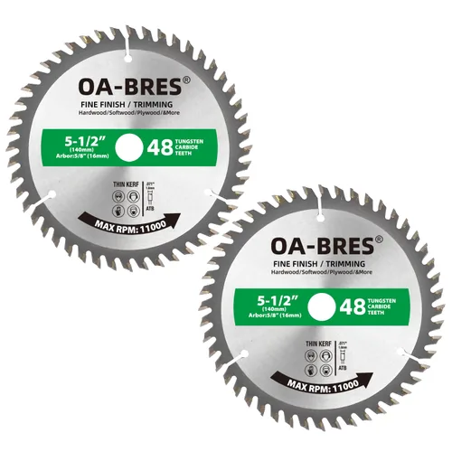 Miniatura 3 de Paquete de 3 hojas de sierra circular compacta con punta de carburo 24T TCT de 4-1/2 pulgadas con eje de 3/8 pulgadas, uso general para cortes