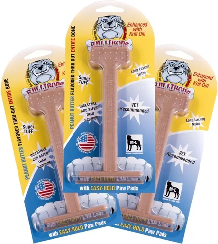 Miniatura 15 de Bullibone Juguete masticable de nailon para perros masticadores agresivos, hueso de higiene dental con sabor a tocino, juguetes duraderos