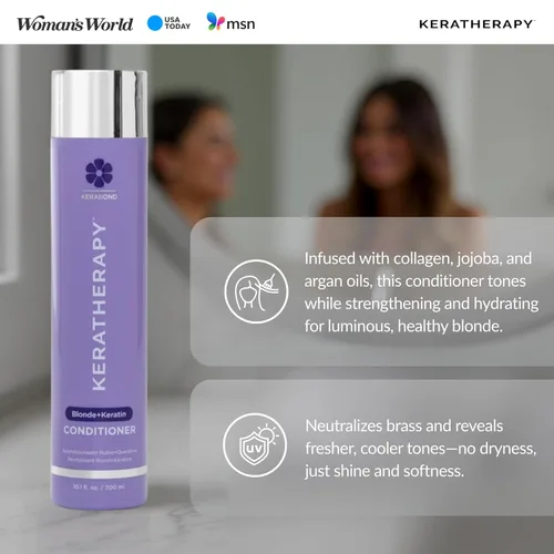 Miniatura 5 de KERATHERAPY Acondicionador tonificante violeta totalmente rubio con infusión de queratina, 10.1 onzas líquidas, 10.1 fl oz – Terapia de queratina