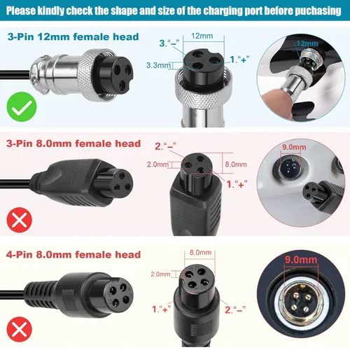 Miniatura 2 de TREE.NB Cargador de batería femenino de 29 V 2 A compatible con Razor E100 E125 E150 E200 E300 E325S E500 E175 E225 MX350 PR200 CC2420