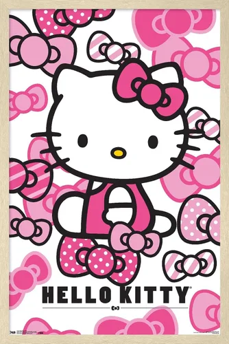 Miniatura 17 de Trends International Hello Kitty - Póster de pared con lazos, 14.725 x 22.375 pulgadas, versión enmarcada de madera de granero