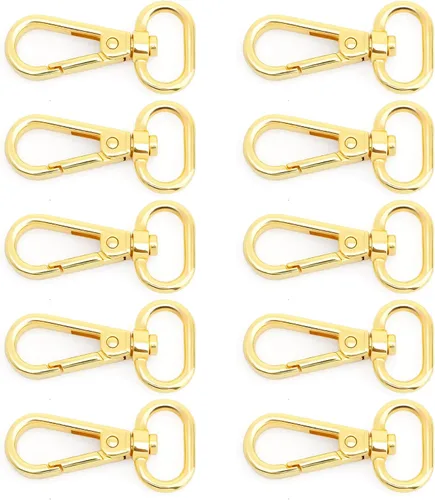 Miniatura 17 de CRAFTMEMORE Broches giratorios con cierre de langosta para puerta de presión, clips de moda, FS10, paquete de 10 unidades (metal, 1-1/2 pulgadas)