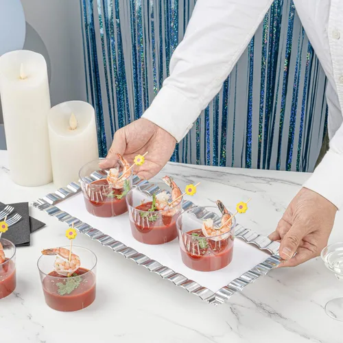 Miniatura 5 de Restaurantware Copas de parfait de 6 onzas, 20 tazas redondas de mousse, desechables, duraderos, de plástico transparente, para postres, aperitivos