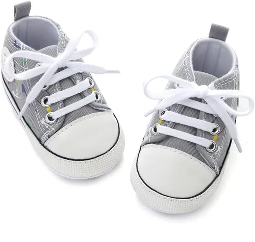 Miniatura 52 de Zapatos deportivos de lona de lona para bebés y niñas, suela antideslizante suave, suela antideslizante