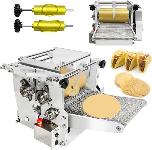 Miniatura 8 de Máquina eléctrica de tortillas, máquina automática de prensa de tortilla de maíz y harina de 2 a 7.8 pulgadas con revestimiento antiadherente, Negro