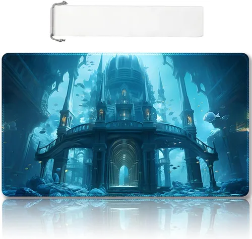 Miniatura 15 de Tapete de juego MTG cosido de alta calidad con zonas y parte trasera de goma antideslizante, tapete de juego TCG para MTG y otros juegos de cartas