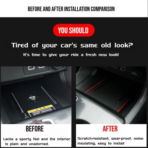 Miniatura 2 de Great-luck Accesorios para el interior del automóvil, tapete de almacenamiento para puerta, tapete para portavasos, tapete antideslizante a prueba