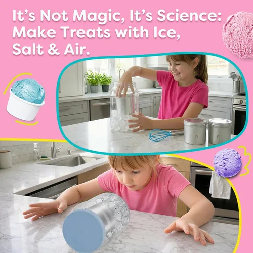 Miniatura 4 de Aizweb Máquina de helados para niños, kits de ciencia para hacer tu propio helado Experimentos educativos de ciencia de los alimentos STEM
