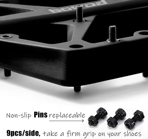 Miniatura 3 de Pedales MTB, pedales grandes para bicicleta de montaña, pedales de plataforma de bicicleta compuestos de fibra de nailon ligero, pedales de agarre