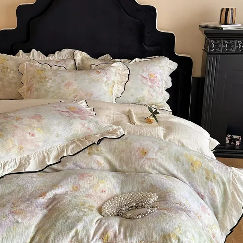 Miniatura 37 de AOJIM Blue & Brown Striped Duvet Cover Set Twin Size 100% Washed Cotton Stripe Bedding Set 3-Piece, Soft Zipper Comforter Cover and 2 Pillowcases