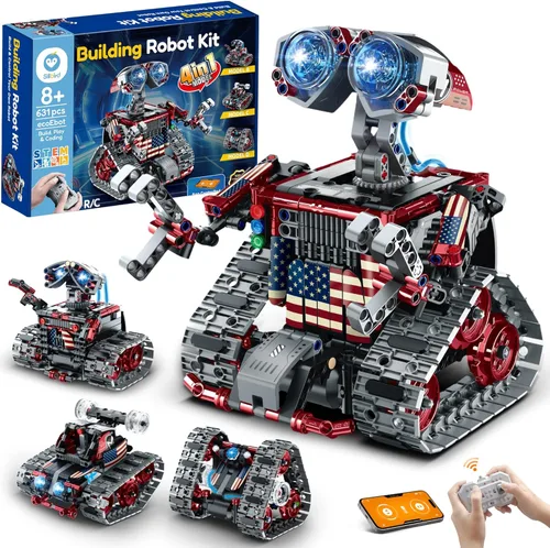 Miniatura 8 de Sillbird Kit de construcción de robot con control remoto, regalos para niños de 8 a 13 años, codificación STEM robótico Racer juguetes