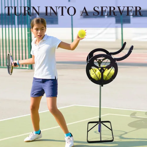 Miniatura 3 de Recogedor multifuncional de pelotas de tenis con 36 – Cesta de almacenamiento de pelotas de tenis y lanzador de pelotas, ideal para principiantes