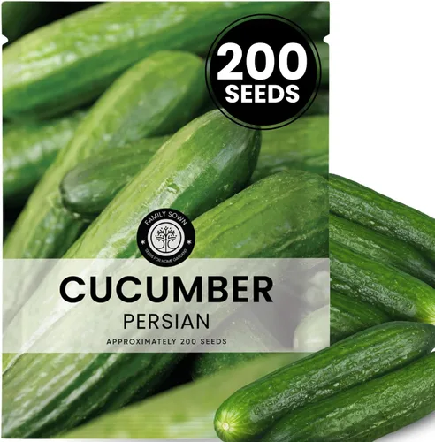 Pepino persa – 200 semillas premium para plantar – Mini rebanadora crujiente y de piel fina para la temporada 2026 – Bolsa de 0.21 oz