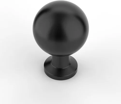 Miniatura 12 de Amerdeco ZH0053 - Paquete de 10 pomos de latón antiguo para gabinetes de un solo agujero, pomos redondos de 1 pulgada de diámetro, pomos y tiradores