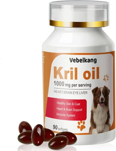 Aceite de krill Omega 3 para perros – Alivio de alergias – Salud de las articulaciones – Alivio de picazón – Suplemento para la piel y el pelaje –