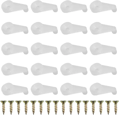 Miniatura 7 de Aifeier ET Kit de 20 clips de retención de vidrio de 0.157 in con tornillos para fijar puertas de gabinete de vidrio (blanco)