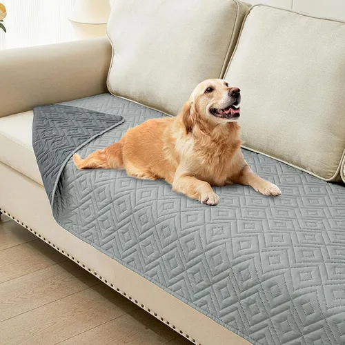 Miniatura 29 de hyha Manta impermeable para perro, manta suave para cama de perro, manta para mascotas, funda de sofá impermeable lavable para perros, fundas Gris