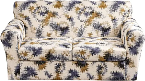 Miniatura 21 de Fundas elásticas para sofá de 1/2/3 cojines, funda estampada con fundas de cojín de asiento separadas, fundas de sofá lavables, protector de muebles