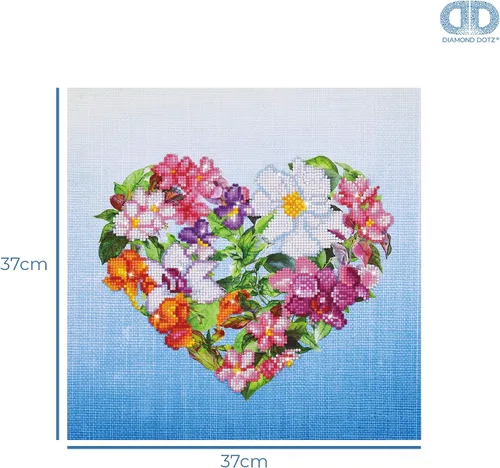 Miniatura 3 de DIAMOND DOTZ Kits de pintura de diamantes florales con corazón de flores para adultos, kits de arte de diamantes, un kit de manualidades creativo