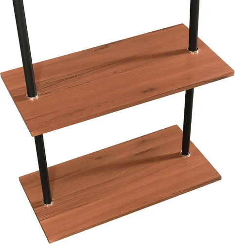 Miniatura 4 de Furinno Wyatt - Perchero de estilo industrial con estantes de madera, color espresso antiguo