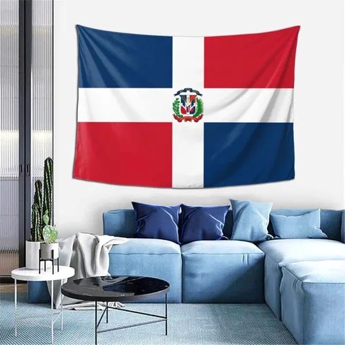 Miniatura 4 de LIFANGMI Tapiz decorativo con bandera de la República Dominicana, 60 x 40 pulgadas, para dormitorio, sala de estar, dormitorio universitario