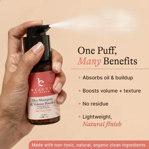 Miniatura 9 de Beauty by Earth Polvo de Champú Seco Sin Aerosol - Voluminizante, No Tóxico con Biotina, Ingredientes Naturales Absorbentes de Aceite, Fabricado