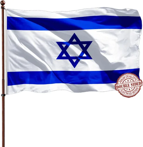 Bandera israelí de doble cara de 2 x 3 pulgadas para exteriores, resistente 3 capas, poliéster 240D, colores vivos, bandera de Israel de 2 x 3 – 2