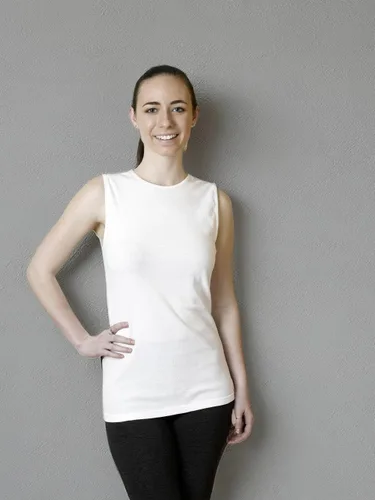 Miniatura 8 de Camiseta sin mangas para mujer - Algodón - Cuello alto, diseño de hombro completo