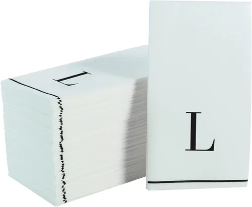 Miniatura 32 de Luxe Party Paquete de 56 servilletas con monograma, letra I inicial, desechables, aerolínea premium, sensación de lino, ajuste decorativo de mesa