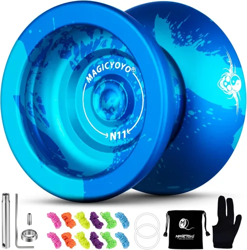 Miniatura 13 de MAGICYOYO Yoyos de Doble Propósito - N11 Aleación Dorada Negra Profesional No Responsivo Yo Yo y K2 Azul Rosa Amarillo Plástico Responsivo Yo-yo