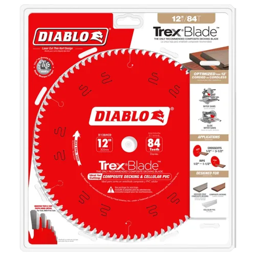 Miniatura 4 de Diablo TrexBlade - Hoja de sierra para compuestos y plástico, diámetro de 12 pulgadas, 84 dientes MTCG, eje de 1 pulgada, corte de .102 pulgadas