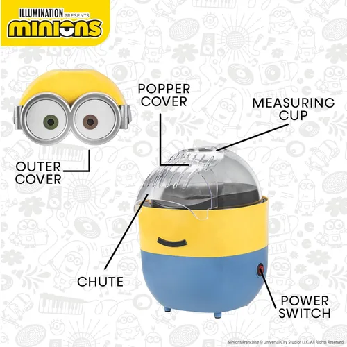 Miniatura 8 de Uncanny Brands Minions - Máquina para hacer palomitas de maíz - Electrodoméstico de cocina