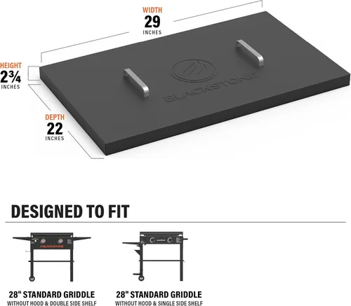 Miniatura 3 de Blackstone 5003 - Cubierta dura para plancha de 28 pulgadas, acero con recubrimiento en polvo, color negro