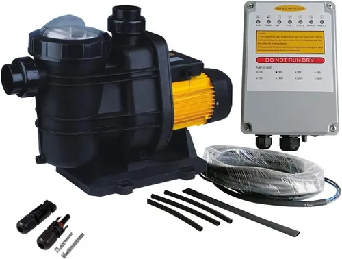 Miniatura 7 de Bomba solar para piscina, potente bomba de agua solar PWS con controlador MPPT, 72 V CC, 1.2 HP, 62 pies, 92 GPM, adecuada para agua salada