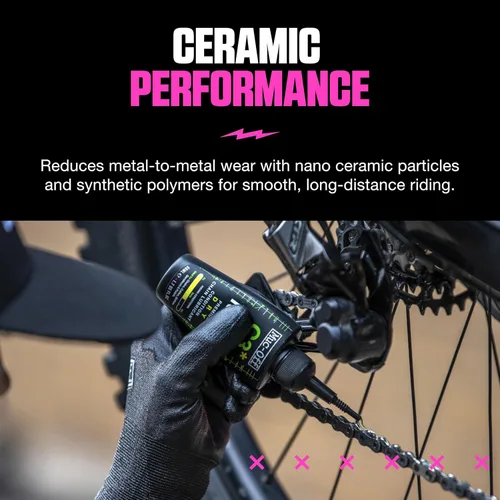 Miniatura 3 de Muc-Off C3 Lubricante de cadena de cerámica seca, 50 mililitros - Lubricante de cadena de bicicleta premium con tinte trazador UV - Formulado