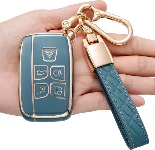 Funda para llavero LAND ROVER compatible con Range Rover Evoque Sport Velar Land Rover Discovery Jaguar F-Pace F-Type XE XF XFL XEL XJ Azul