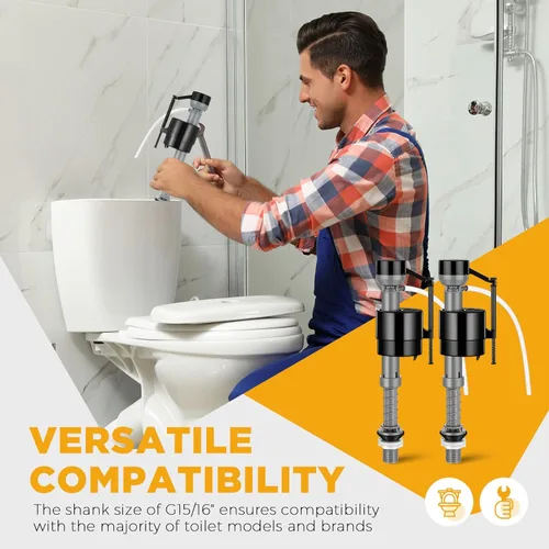 Miniatura 6 de Lasnten Kit de reemplazo de válvula de llenado de inodoro de 16 piezas, kit de reemplazo de válvula para control de agua de tanque y tazón