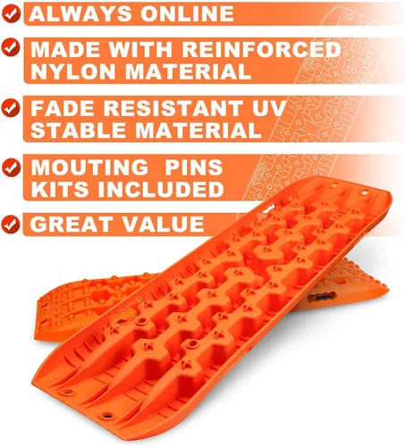 Miniatura 2 de X-BULL Nuevas Pistas de Tracción de Recuperación Arena Barro Nieve Escalera para Neumáticos 4WD (Naranja, 3gen)